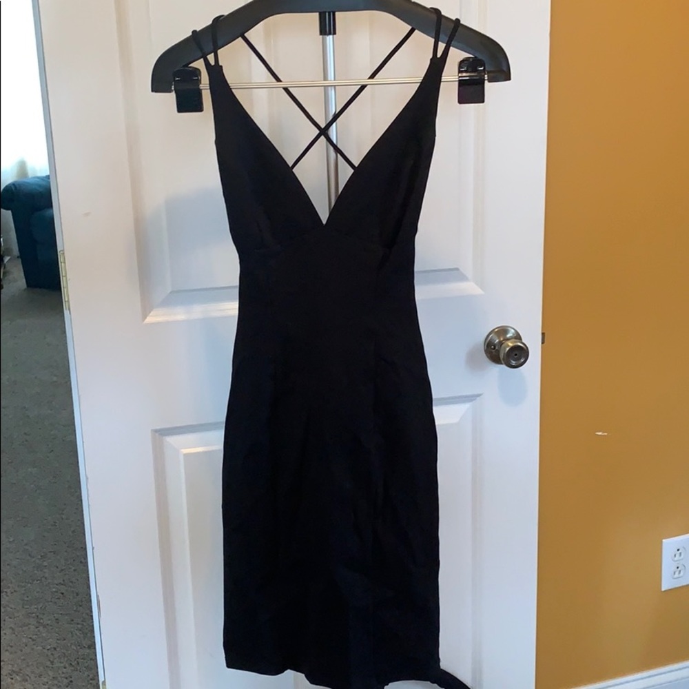 Open-back black dress